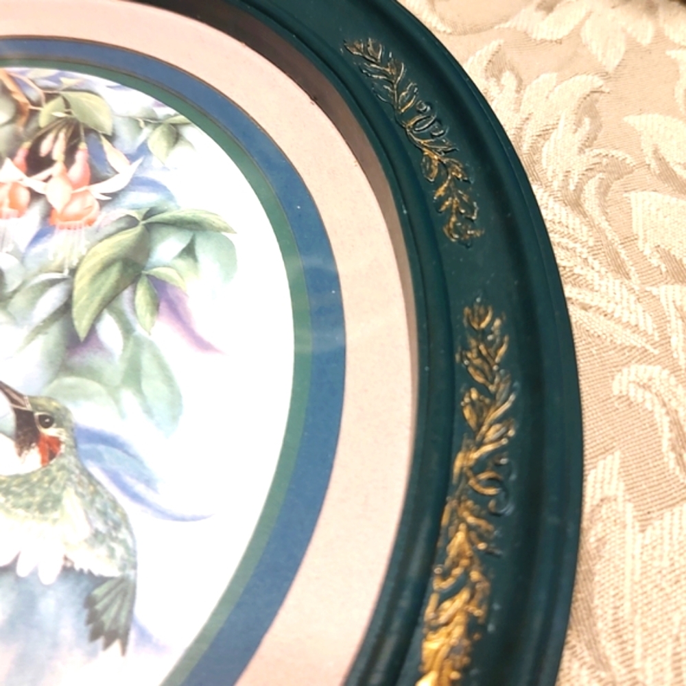 🌿🌷🌿 Beautiful Vtg 1994 Signed Watercolor Print Hummingbird Floral Picture Set - Picture 8 of 16